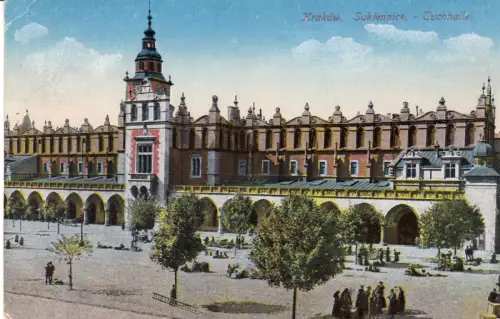 AK, Krakau, Kraków, Tuchhalle, 1916