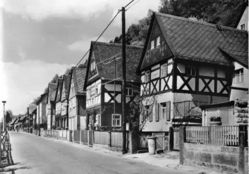 AK, Bad Schandau Sächs. Schweiz, OT Postelwitz, 7-Brüder-Häuser, 1972