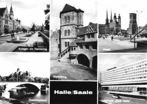 AK, Halle Saale, fünf Abb., 1969