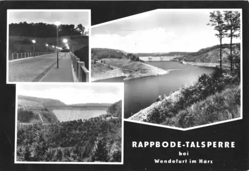 AK, Wendefurt Harz, Rappbode-Talsperre, drei Abb., gestaltet, 1966