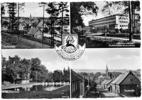 AK, Elbingerode Harz, vier Abb., Wappen, 1958