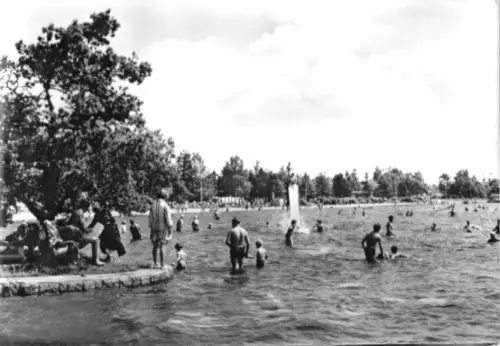 AK, Schneeberg Erzgeb., Strandbad Filzteich, belebt