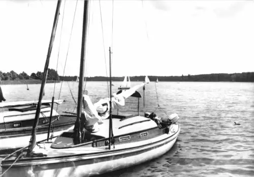 AK, Wendisch Rietz Kr. Beeskow, Segelboothafen am Scharmützelsee, 1974