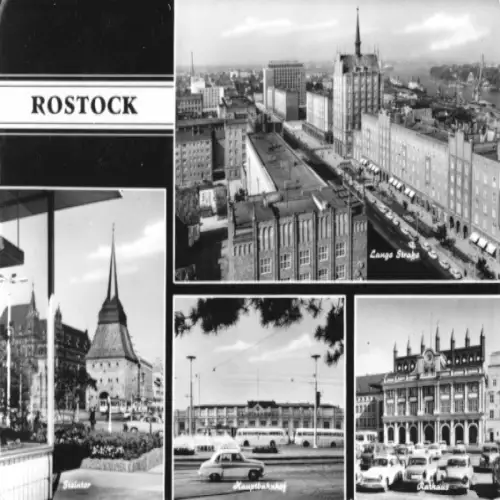 AK, Rostock, vier Abb., gestaltet, 1968