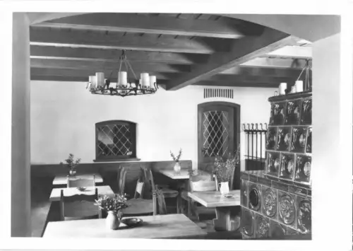 AK, Oberwiesenthal, Altes Fichtelberghaus, Gastraum 3