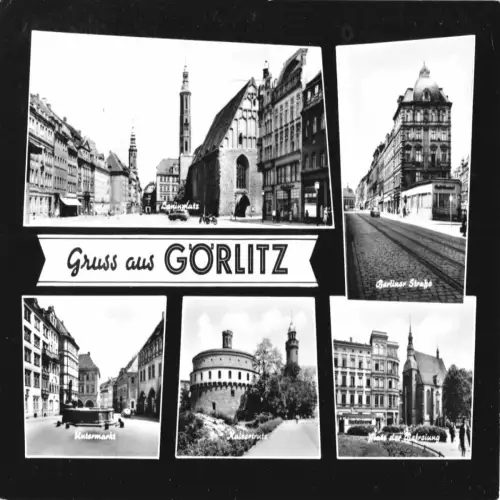 AK, Görlitz, fünf innerstädtische Abb., 1967