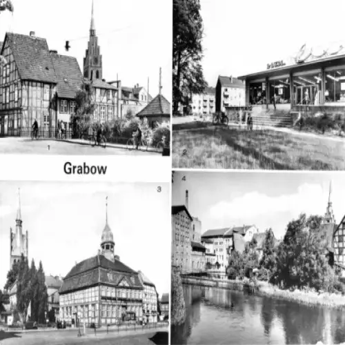 AK, Grabow Kr. Ludwigslust, vier Abb., 1983