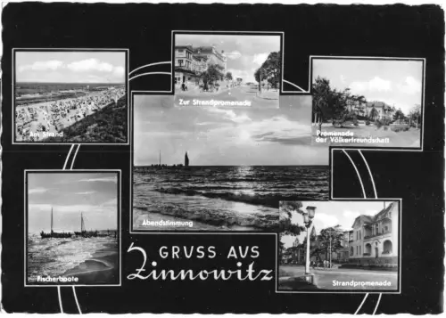 AK, Zinnowitz Usedom, sechs Abb., gestaltet, 1963