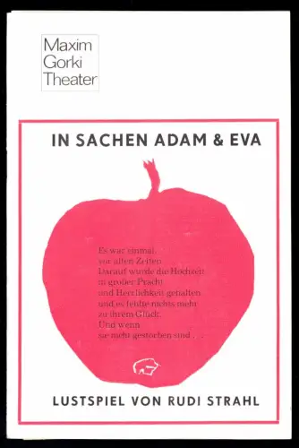 Theaterprogramm, Maxim Gorki Theater Berlin, In Sachen Adam & Eva, 1978