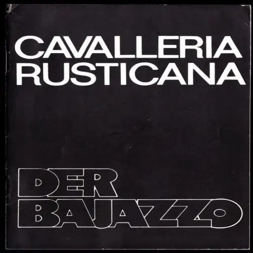 Theaterprogramm, Komische Oper Berlin, Der Bajazzo, 1988