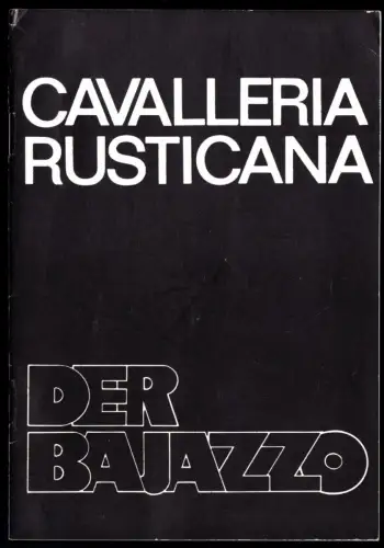 Theaterprogramm, Komische Oper Berlin, Der Bajazzo, 1988