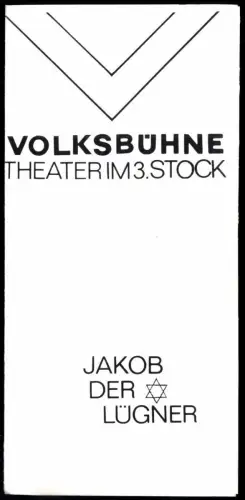Theaterprogramm, Volksbühne Berlin, Theater im 3. Stock, Jakob der Lügner, 1975