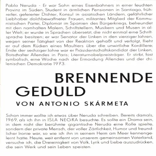 Theaterprogramm, bat Theater Berlin, Brennende Geduld, 1983