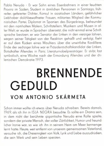 Theaterprogramm, bat Theater Berlin, Brennende Geduld, 1983