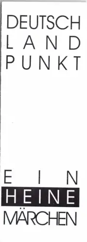 Theaterprogramm, Carrousel Theater Berlin, Deutschland Punkt, Heine-Märchen 1997