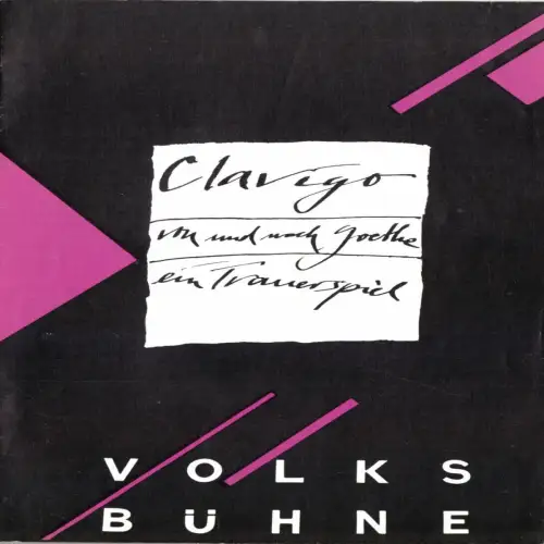 Theaterprogramm, Volksbühne Berlin, Clavigo, 1989/90
