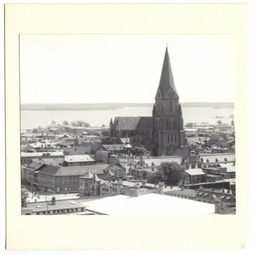 AK, Klappkarte, Schwerin, Teilansicht mit Blick zum Dom, um 1975