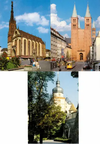 AK - Posten, 8 Colorkarten, Würzburg, 1990er