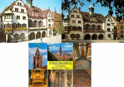 AK - Posten, 13 Colorkarten, Freiburg im Breisgau, 1990er