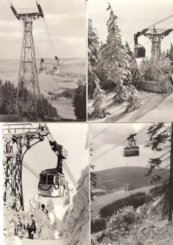 Posten von 9 AK, Kurort Oberwiesenthal, Motive der Schwebebahn, 1960er/70er