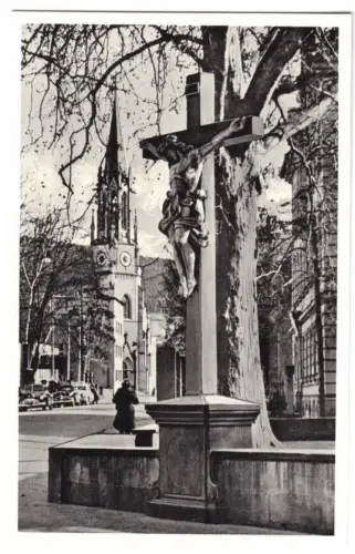 AK, Bad Kissingen, An der Kath. Stadt-Pfarrkirche, um 1939