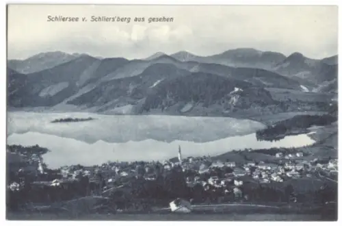 AK, Schliersee von Schillers'berg aus gesehen, um 1918