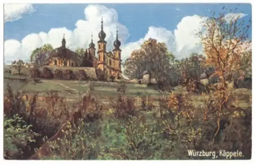 AK, Würzburg, Käppele, Künstlerkarte, um 1924
