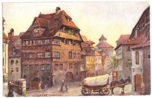 AK, Nürnberg, Dürer-Haus, Künstlerkarte, um 1924