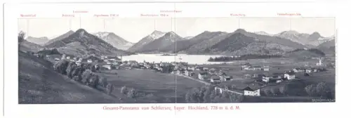 Doppel-AK, Schliersee, Gesamtpanorama, um 1903