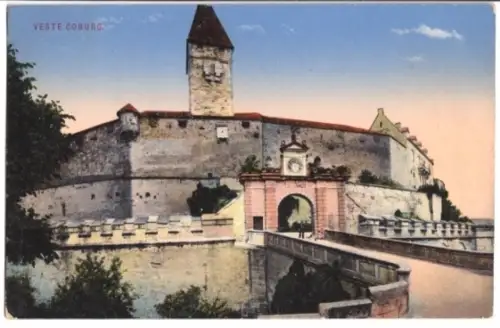 AK, Coburg, Auffahrt zur Veste, 1913
