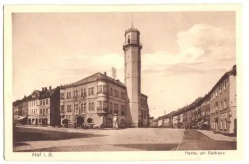 AK, Hof i. B., Partie am Rathaus, um 1928