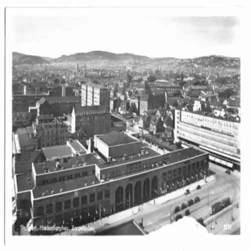 AK, Stuttgart, Hindenburgbau, Zeppelinbau, 1932