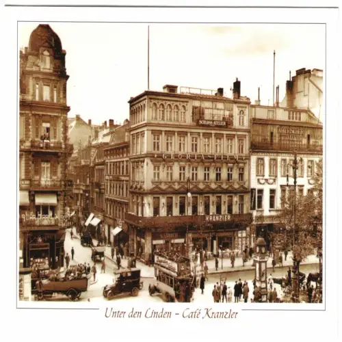 AK, Berlin Mitte, Unter den Linden, Café Kranzler, um 1910, Reprint um 2000