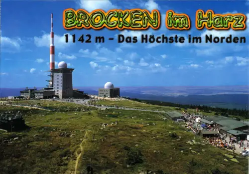 AK, Brocken, Gipfelbebauung, belebt, um 1992