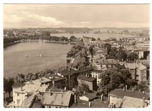 AK,  Schwerin, Blick vom Dom auf Pfaffenteich und Ziegelsee, 1974