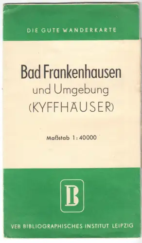 Wanderkarte, Bad Frankenhausen und Umgebung (Kyffhäuser), um 1960