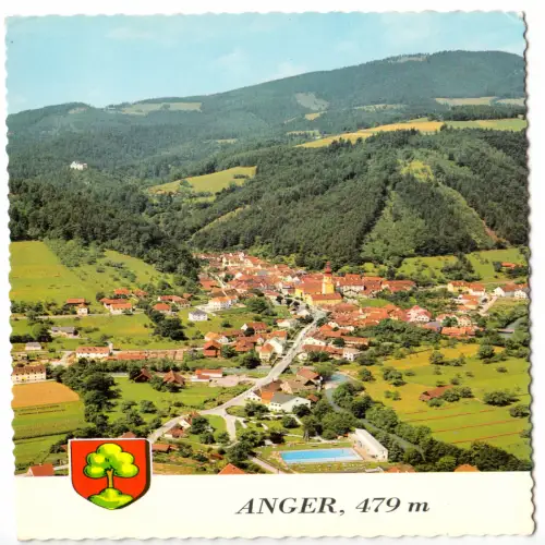 AK, Anger, Luftbildansicht, um 1972