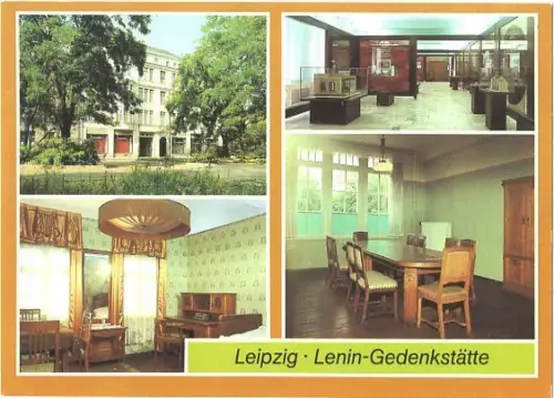 AK, Leipzig, Lenin - Gedenkstätte, 4 Abb., 1982
