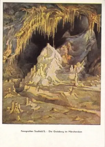 AK, Saalfeld Saale, Feengrotten, Farbdruck 1, 1954