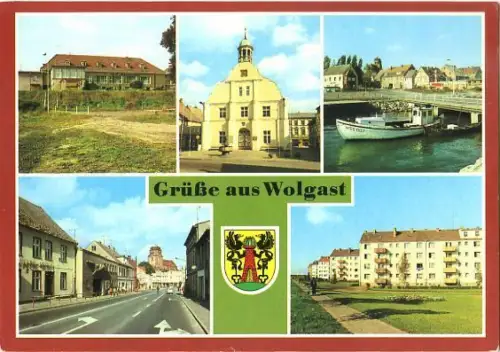 AK, Wolgast, 5 Abb., u.a. HOG "Vier Jahreszeiten", 1984