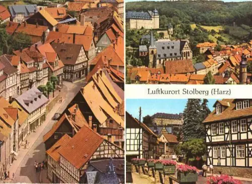 AK, Stolberg Harz, 3 Abb., Teilansichten, 1977