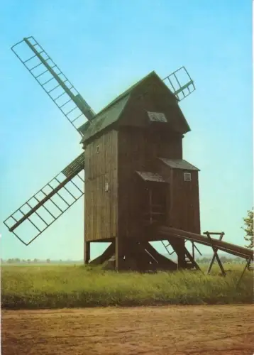 AK, Trebbus Kr. Finsterwalde, Bockwindmühle, 1987
