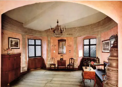 AK, Meersburg Bodensee, Die Meersburg, Arbeitszimmer Hülshoff, um 1979