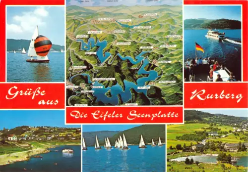 AK, Rurberg, Die Eifeler Seenkette, sechs Abb., um 1975