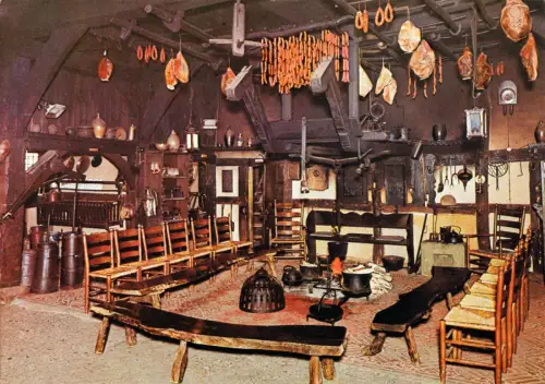 AK, Münster Westf., Freilichtmuseum, Herdstelle im Mühlenhaus, 1977