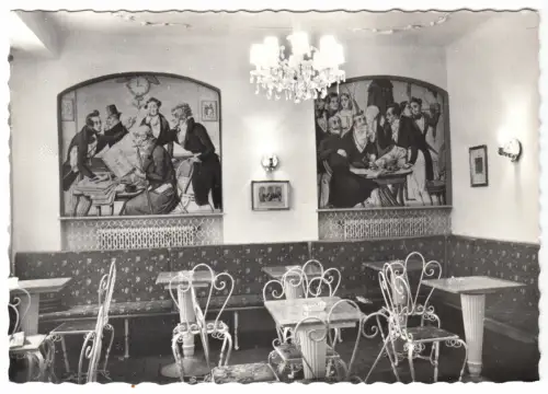AK, Wien, Café alte Backstube, Langegasse 34, Gastraum, Version 1, um 1962