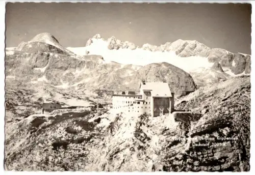 AK, Dachsteingebirge, Oberösterreich, Berghaus Krippenstein, Luftbild, um 1963