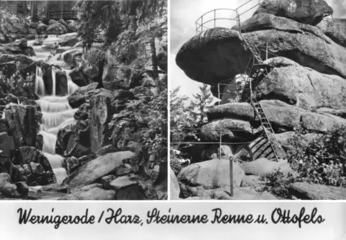 AK, Wernigerode Harz, Steinerne Renne und Ottofels, zwei Abb., 1983