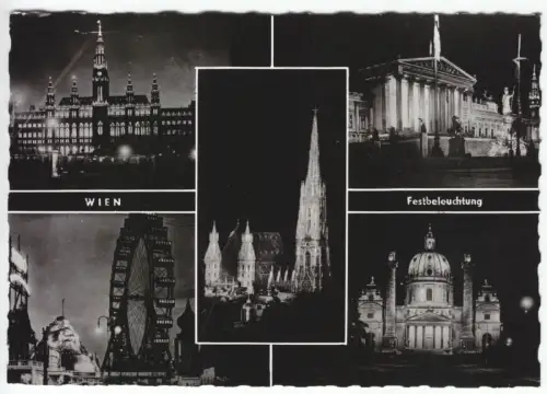 AK, Wien, fünf Nachtansichten, 1962