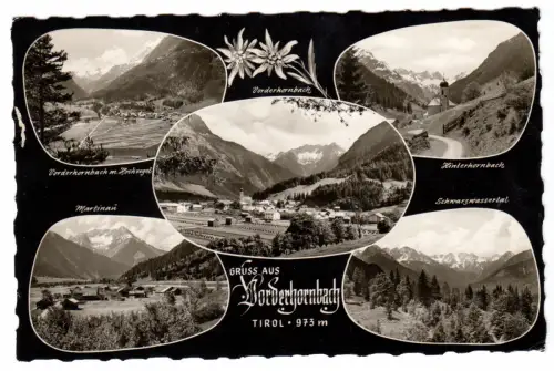 AK, Vorderhornbach Tirol, fünf Abb., gestaltet, 1965
